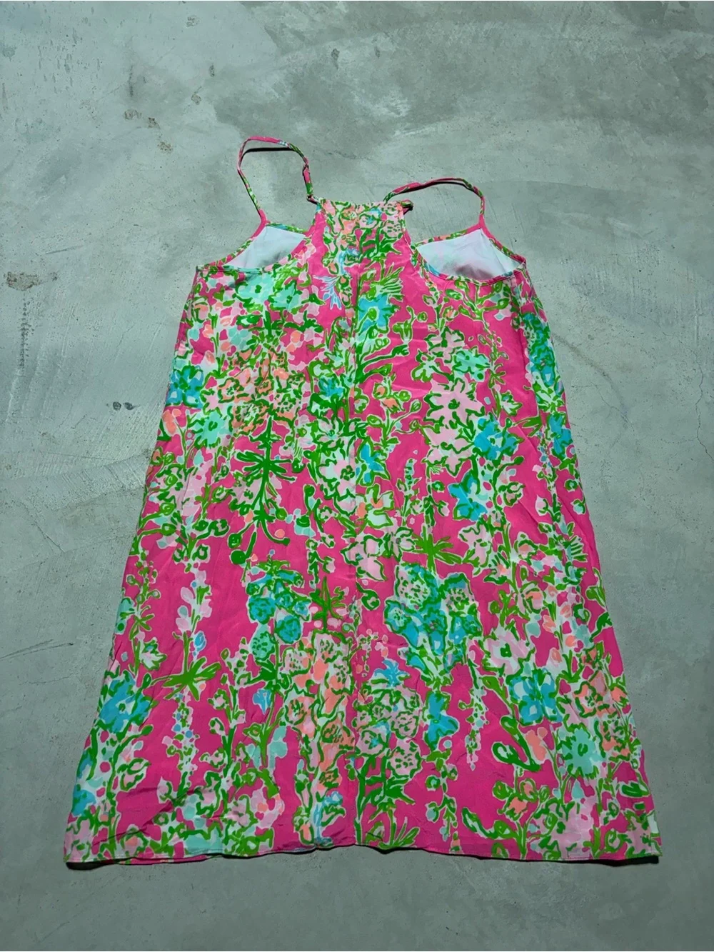 Lilly Pulitzer dusk silk Bright Pink Floral Slip Dress XS - Picture 7 of 7